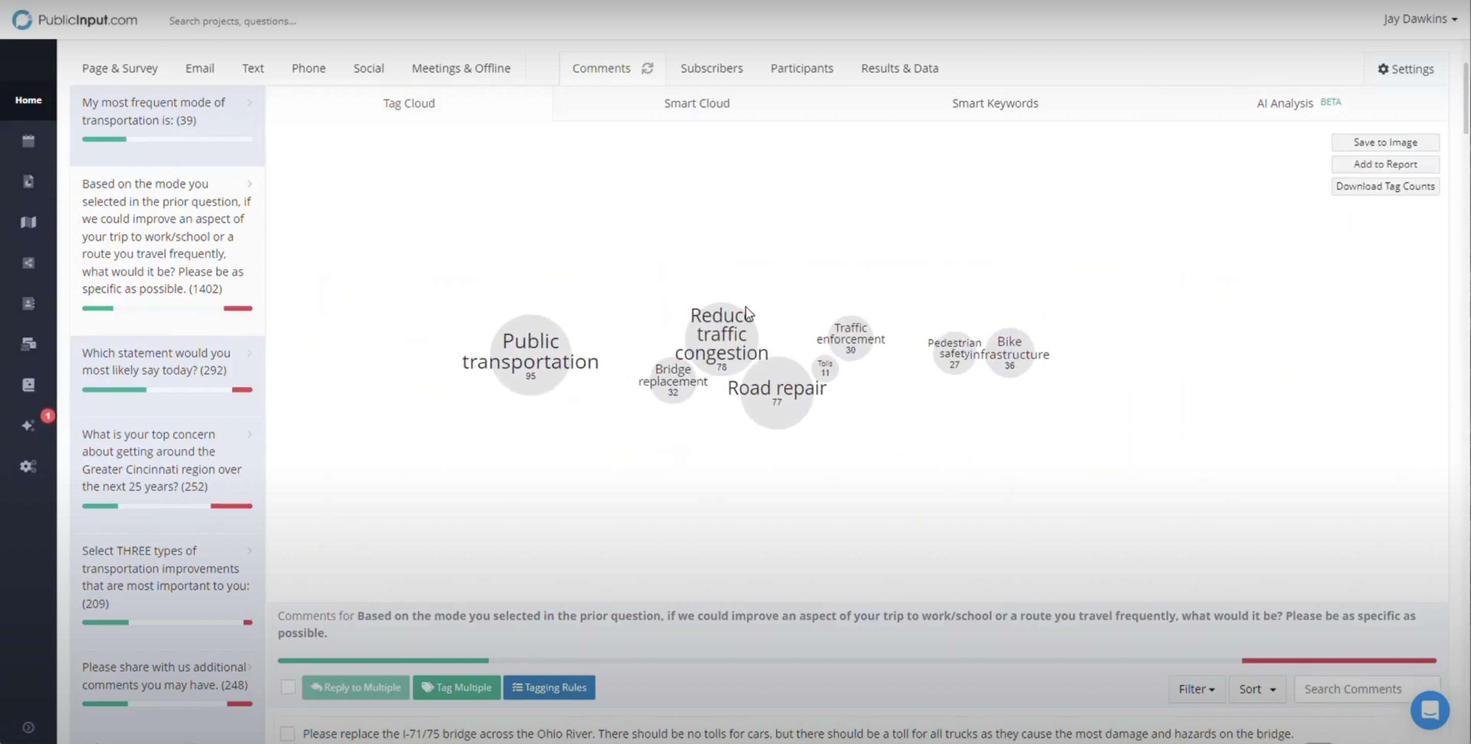 Comment Analysis Tagging