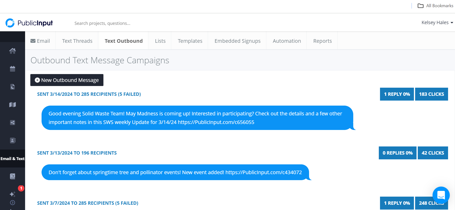 sms text messaging campaign metrics