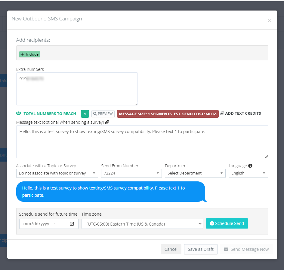 segment SMS text messaging